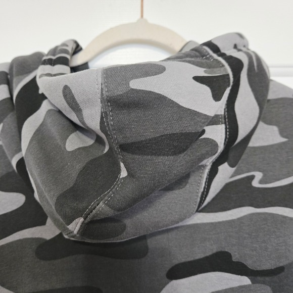 Mens Gray Camo Shark Saw Stay Above Water Hoodie Sweatshirt L - Picture 7 of 8